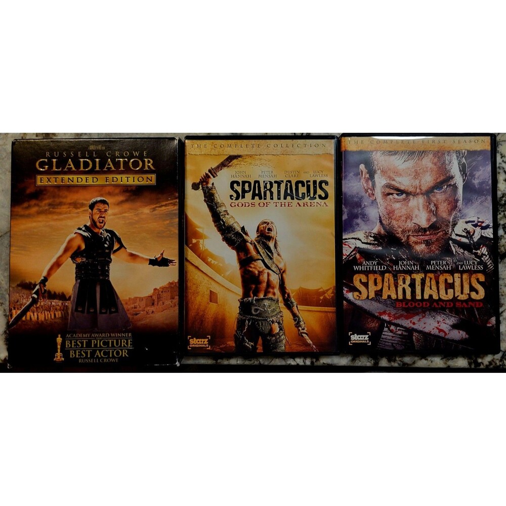 GLADIATOR 3PK: SPARTACUS: BLOOD & SAND & GODS OF THE ARENA W/GLADIATOR WOW!!